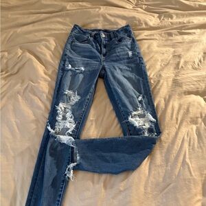 American Eagle Outfitters Ripped Dark Blue Skinny Jeans